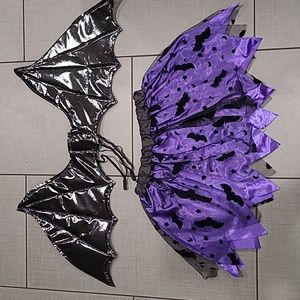 Claire's Bat Skirt & Wings NWOT